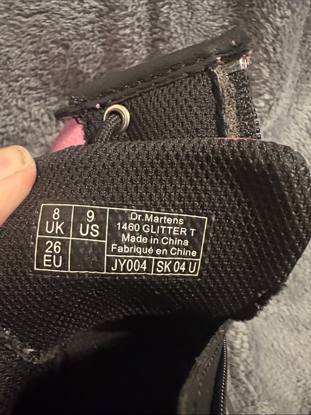 Dr. Martens Kids Pink Glitter Lace-Up Boots - Picture 5 of 5